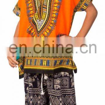 Kids African Dashiki Ethnic Cotton Shirts photo-5