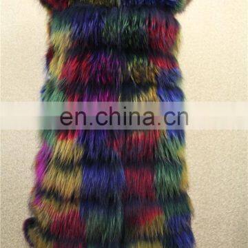 Raccoon Fur Vest Coat / Natural Fur Coat / Dyed Fur Vest For Women photo-3
