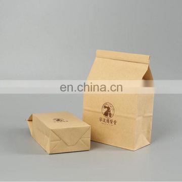 Trusted factory supplier custom grease proof brown kraft paper bag, food take away coated paper bags with tin tie