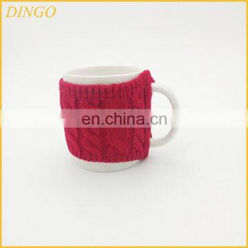 High quality ceramic mug with knitted sleeve cover