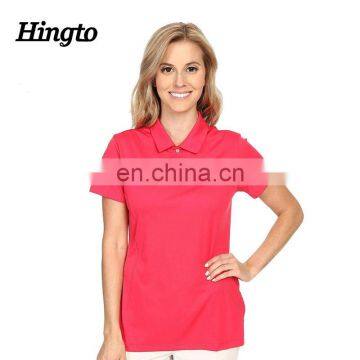 Performance fit women promote 100% polyester red polo shirts