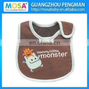 Hot Sale Monster Pattern Baby Bib Burp Cloths Embroidery Water -proof