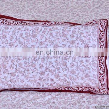 Bed Sheet With Pillow Covers Handmade Paisley Hand Block Printed Queen Bed Cover Cotton Bedding photo-4