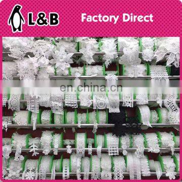 2017 embroidery white milk silk yards chemical lace trims border