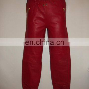 Leather sweat pants - red color , white color leather pants - pu women leather sweat pants -ladies Pu leather pants