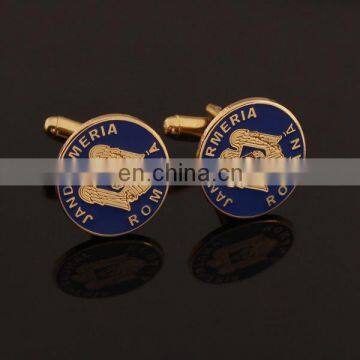 soft enamel logo gold metal cufflink