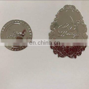 Metallic Mirror Chrome Logo Label Sticker for Bottle