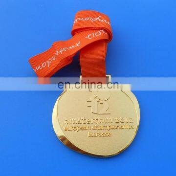 2012 Amsterdam European Championships Lacrosse Winner Gold Medal with Ribbon Souvenir Gifts