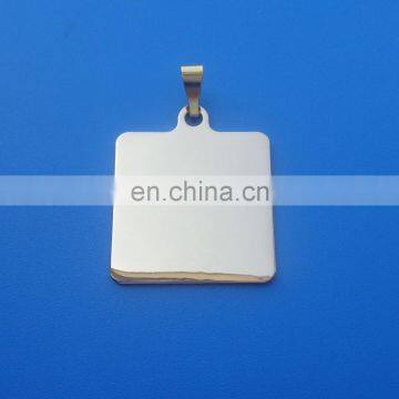 High quality glossy gold square shape with round corner pendant for sublimation