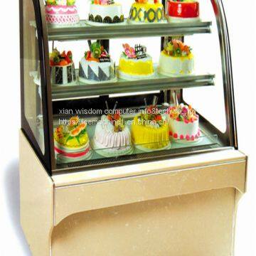 Glass Front Display Refrigerator Red 60kg Automatically Defrost System