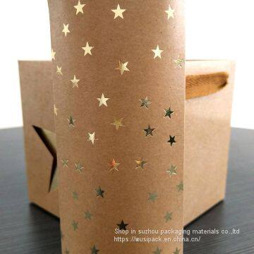 Trapezoidal Flower Foldable Handbag Kraft Paper Gilding, no Adhesive Bonding Five Stars photo-5