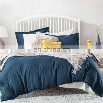 High Quality Navy Winter Plain 100% Polyester King Brushed Duvet Cover Set