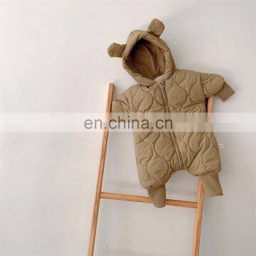 Toddler Cotton Romper Baby Winter Coat Zipper Long Sleeve Cute Baby Snowsuit 2020 Hoodie photo-3