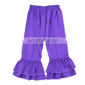 Wholesale Kid Little Girls Stretchy Flare Pants Icing Ruffles Solid Colors Ruffle Leggings photo-4