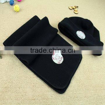 2016 Fashion Two-pieces poral fleece hat and Scarf