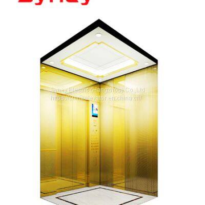 Wholesale Commercial Elevator Factory Luxury Mansions Golden Mirror Stainless Steel Home Lift Passenger Elevators With Safe Touchless Button