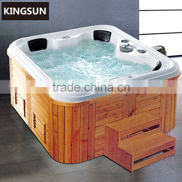 Wooden Frame Acrylic Big Size Swim Pool Freestanding Square wood fired Hot Bath Tub