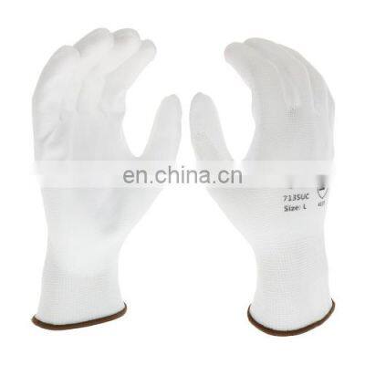 Factory Price General Purpose 13Gauge Machine Knitted Industrial Safety White PU Coating Gloves