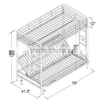 Childrens Cynthia Silver Metal Futon Bunk Beds photo-5