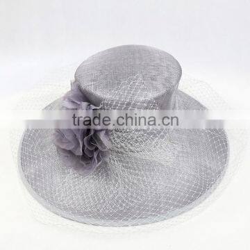 Women's Kentucky Derby Church Wedding Noble Dress Hat Linen With Flower and Veil Quality Choice photo-5