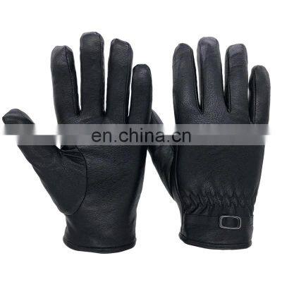 Men's Fashion Genuine Leather Gloves Thin/ Thick Plush Winter Warm Full Finger Ladies Driving Leather Gloves