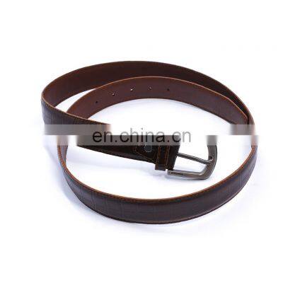 Men latest color crocodile design pin buckle leather belt with good quality luxury men belt