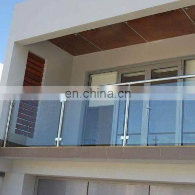 Modern new design stainless steel handrail stair balcony tempered glass glass railing