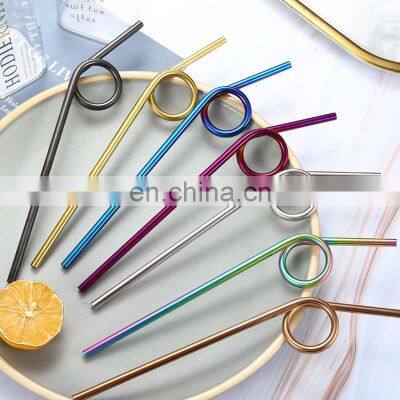 Best Selling Gold Party Eco Friendly Drinking Recyclable Color Changing Reusable Metal Straws photo-3