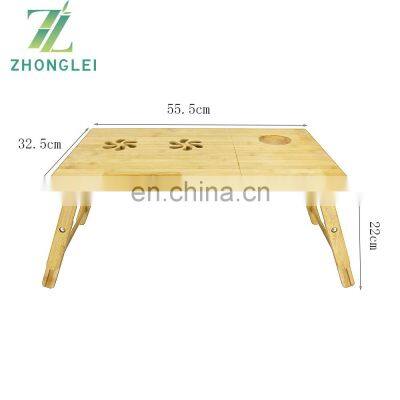 Portable Bamboo Foldable Laptop Desk Breakfast Serving Bed Tray Computer Gaming Desk Table photo-5
