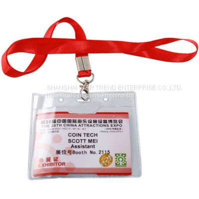 Printed Polyester Lanyards Attached on Card Holders and Card Pouches for Displaying Id Cards