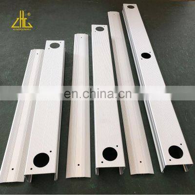 Anodized silver cnc machining extruded aluminum light housing for LED light