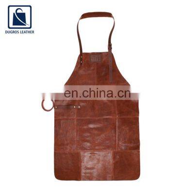 Factory Direct Supply High Quality Anthracite Fitting Widely Used Cooking Genuine Leather Apron from Indian Manufacturer