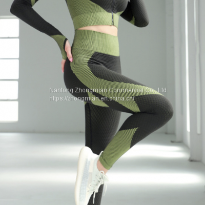 Gym Fitness Sports Wear Set Yoga Leggings Workout Suits photo-2