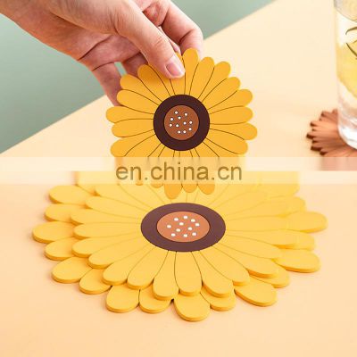 Sunflower Cherry Heat Insulation Table Mat Family Office Anti-skid Cup Coaster Tea Cup Milk Mug Coffee Cup Coaster