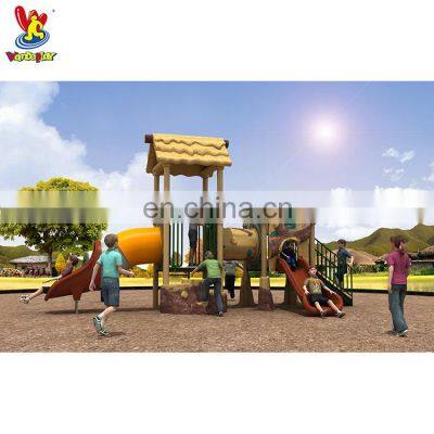 Cottage Theme Amusement Park Games Rides Commercial Outdoor Playground Plastic Slide Playsets Equipment for Kindergarten