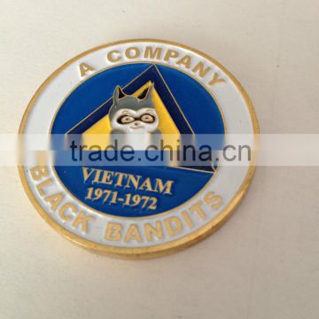 metal Vietnam black bandits challenge coin gold plating society coin