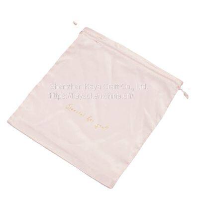 Custom Luxury Drawstring Camera Lens Headset Pouch Satin Gift Bag photo-2