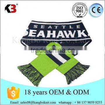 2016 Wholesale football team acrylic fabric football scarf