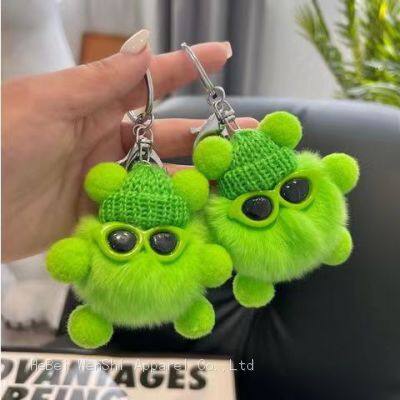 55Plush key chain cute animal key ring school bag hanging decoration car key chain wholesale