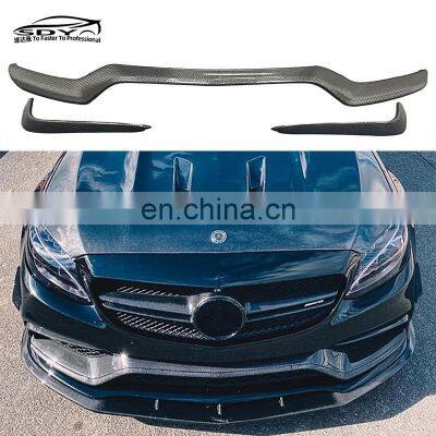 W205 C63 Carbon Fiber Front Middle bumper lip Front Lip Front Splitter For Mercedes  Benz W205 C Class C63 AMG