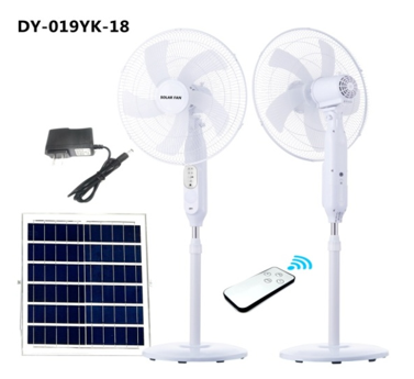 Solar powered floor mounted electric fan