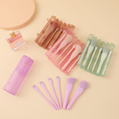 Customized Candy Colored Makeup Brush Six Pack Multifunctional Portable Boxed Makeup Brush Eye Beauty Tool Set photo-5