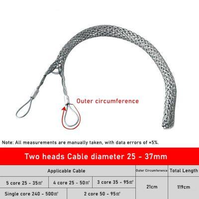 Two-Head Cable Mesh Sleeve Connector, Galvanized Steel Grip & Changyun Tech Cable Pulling Sock