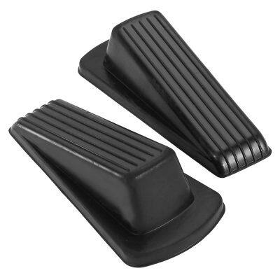Door Stoppers for Bottom of Door, Brown 4.8x2.2x1.3in Door Stops, Rubber Door Stopper Wedge, Sturdy Stackable Door Stops for Floor