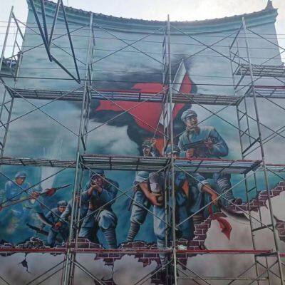 High - Altitude Wall Painting, Graffiti, and Murals on the Exterior Walls of Factories in Mayang, Huaihua. Hand - Painted Walls on Cooling Towers and Chimneys photo-4