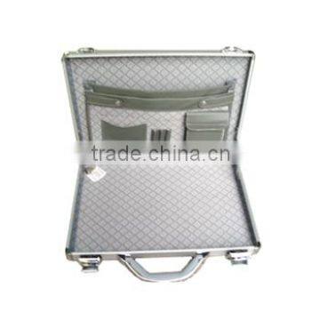 Sliver Brushed Aluminum Hard Briefcase photo-2