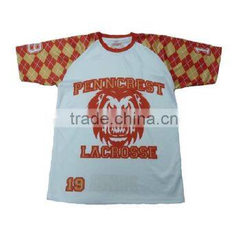 Custom design dry fit polyester lacrosse shooter shirts