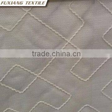 100% Polyester Faux Silk Geometric Embroidered Window Curtain Fabric Color:grey,green,black,white,red,purple photo-3