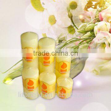 yellow pillar candle
