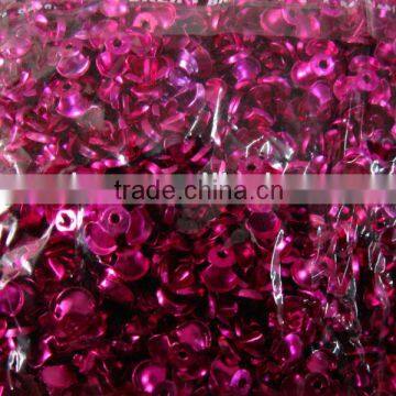 ROSE COLOR 8MM ROSE SHAPE ALUMINUM FOIL BEADS